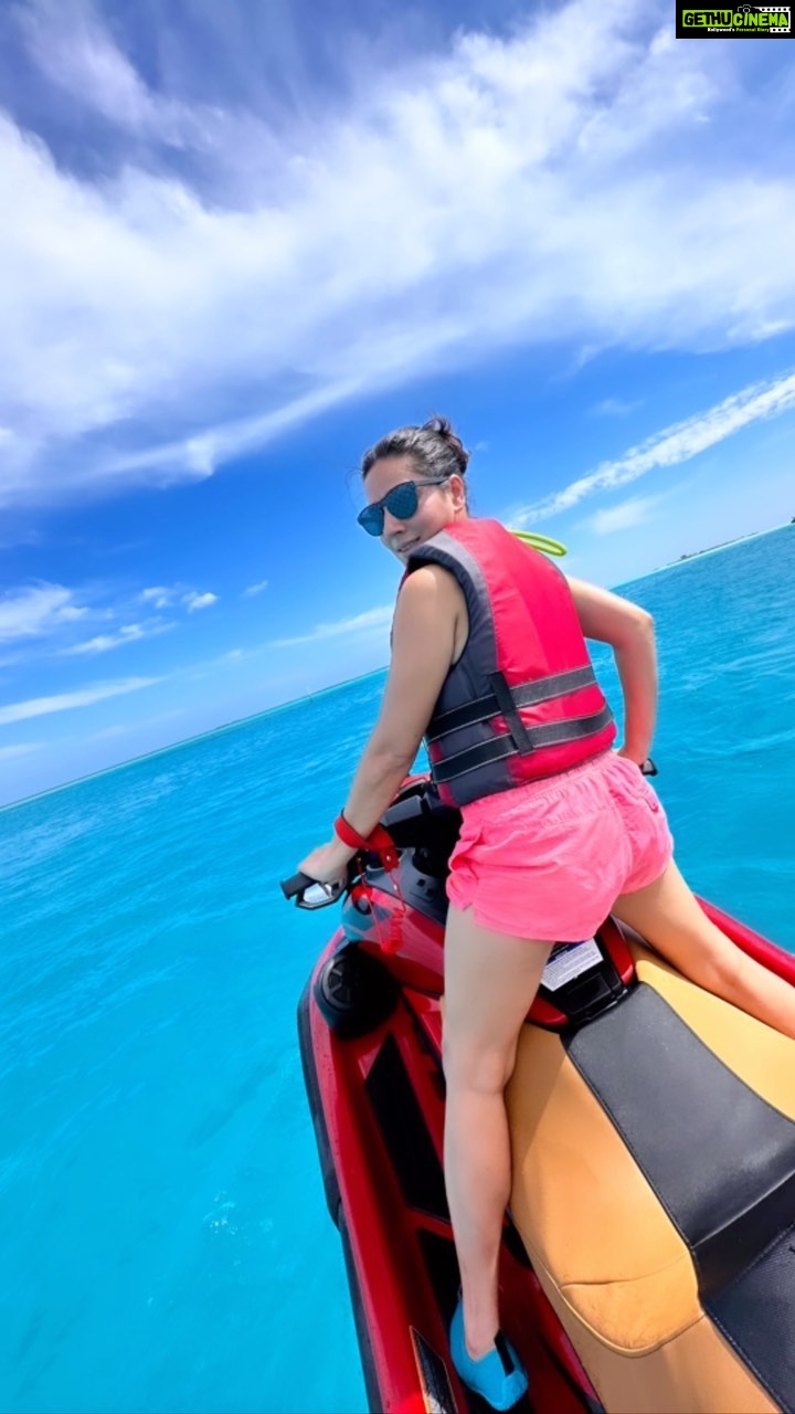 Kanchi Kaul Instagram - We were just waking up, and we got a call saying there are a few dolphins around. But we had no time to get ready,get our gear, cause the dolphins ain’t waiting for us 🤣 And so , the littles and us jumped into the speed boat, in our night suits and just hoped and hoped and hoped that we could somehow, through some streak of luck ,catch a glimpse. And there they were , The most magical , beautiful , intelligent mammals in the hundreds , basking in the morning sun , in those ridiculous shades of blue. And guess what , they decided to just hang out!!! With us , under us , alongside us, playing , frolicking , doing their majestic jumps ,up in the air , and back into the water, for hours !!! The joy was so incredible that we all had tears of joy , at some point , in our eyes. We were all 100 % present in that moment. Nothing else mattered! Finally, after an hour , we decided to get back. We were silent , still grasping what we had witnessed. After the morning of water sport fun , we said “should go back to that spot and see ? ” “No chance they are going to be there ” said the human mind . And OH MY GOD!!! There there were !!! After all those hours. We could not believe it!!! I still dont!!! The littles put on their snorkel masks , jumped off the jet ski and swam alongside them . We were incredibly lucky, amazingly so – to be surrounded by hundreds of dolphins, adults and young. These beautiful creatures swam all around us, Inquisitive, playful and charming, they were not in the least bothered by our presence, The sensation of being among these beautiful, friendly and intelligent mammals had completely overwhelmed us. A greater sense of well being.Total calm. And some intense release of endorphins . So so grateful to have witnessed this .🐬🐬🐬🐬 One of the best days of our lives! 🧿🧿🧿 #dolphins #ocean #intotheblue #happydays #watertoys #dolphinlove #dolphinwatching #dolphinswimming ❤️🔥❤️🔥🧿🐬🐬🐬