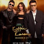 Karan Johar Instagram - Keeping it hot & happening for this episode of #KoffeeWithKaranS8 with none other than @ranveersingh & @deepikapadukone!💥 #HotstarSpecials #KoffeeWithKaran Season 8 - streams from 26th October onwards only on Disney+ Hotstar! #KWKS8OnHotstar @disneyplushotstar @apoorva1972 @jahnviobhan @dharmaticent