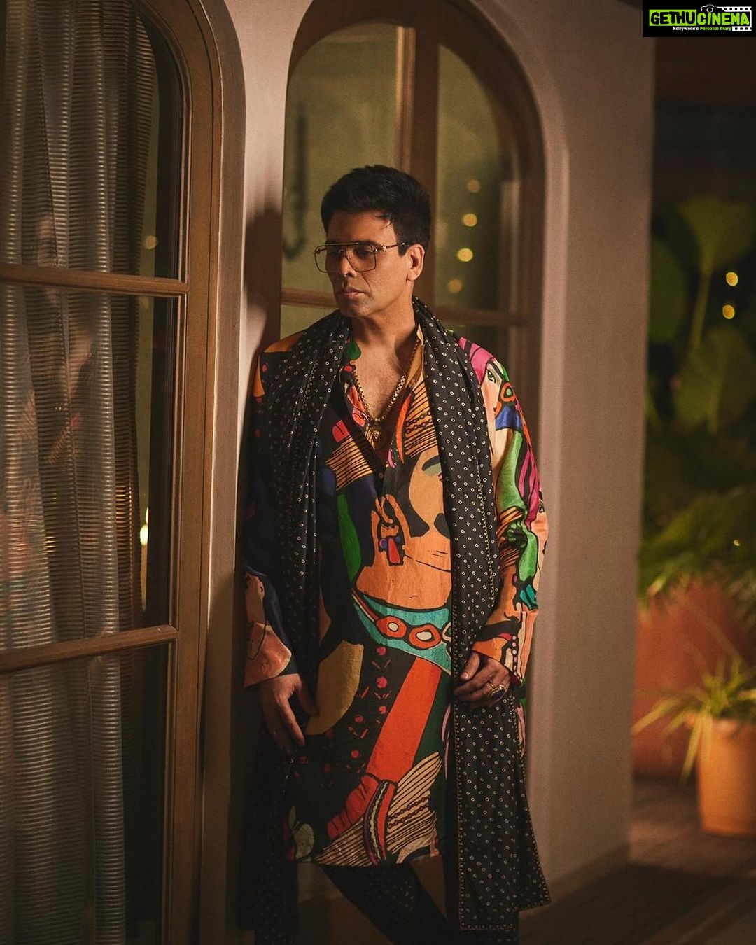 Karan Johar Instagram - In the mood of the season…. Styled by @anaitashroffadajania in @sabyasachiofficial 📷 @sheldon.santos