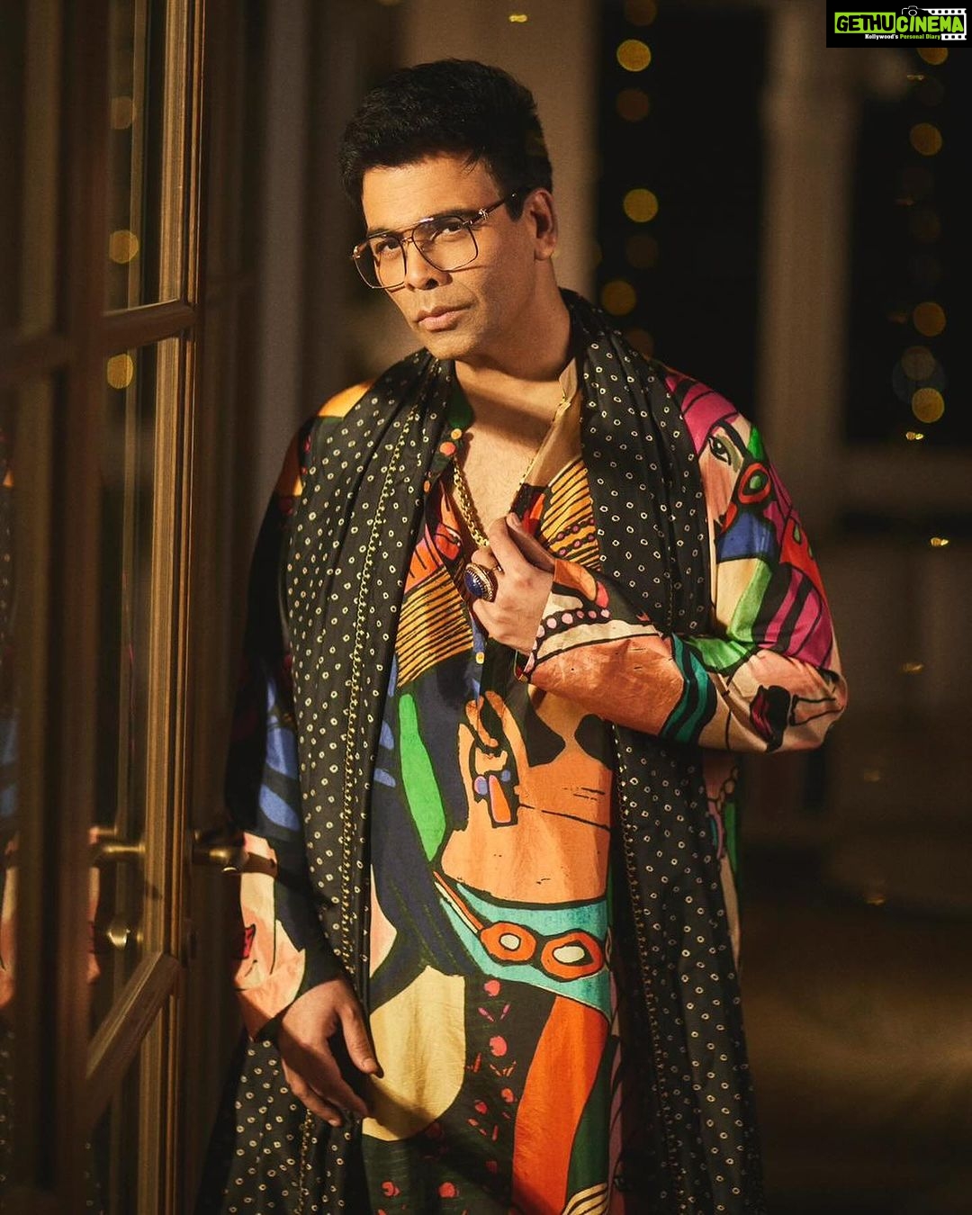 Karan Johar Instagram - In the mood of the season…. Styled by @anaitashroffadajania in @sabyasachiofficial 📷 @sheldon.santos