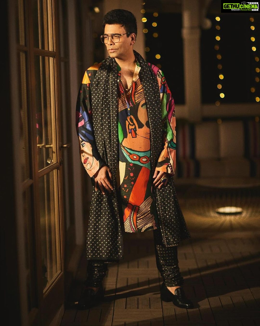 Karan Johar Instagram - In the mood of the season…. Styled by @anaitashroffadajania in @sabyasachiofficial 📷 @sheldon.santos