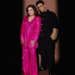 Karan Johar Instagram - The season kicks off with the party of the year hosted by the unstoppable @manishmalhotra05 … my posing partner in pretty pink @farahkhankunder … Styled by @ekalakhani in @manishmalhotraworld 📷 @thehouseofpixels