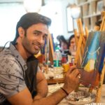 Karan Sharma Instagram - Some memorable moments from painting fun yesterday , which was the surprise for our dear Tanya @tanyasharma27 ... As me n @hellyshahofficial will be missing her birthday celebration.. so chota sa surprise to Banta hai 😉😀!