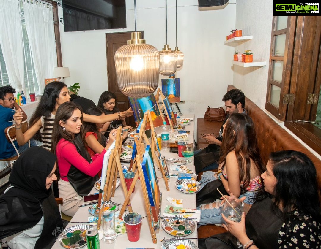 Karan Sharma Instagram - Some memorable moments from painting fun yesterday , which was the surprise for our dear Tanya @tanyasharma27 ... As me n @hellyshahofficial will be missing her birthday celebration.. so chota sa surprise to Banta hai 😉😀!