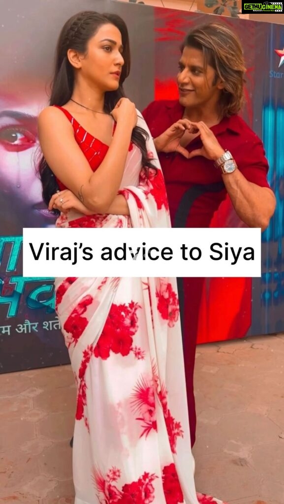 Karanvir Bohra Instagram - Virajs advice to Siya 😂😂😂 @amandeep_sidhu___ keep watching #saubhagyavatibhava2 @starbharat