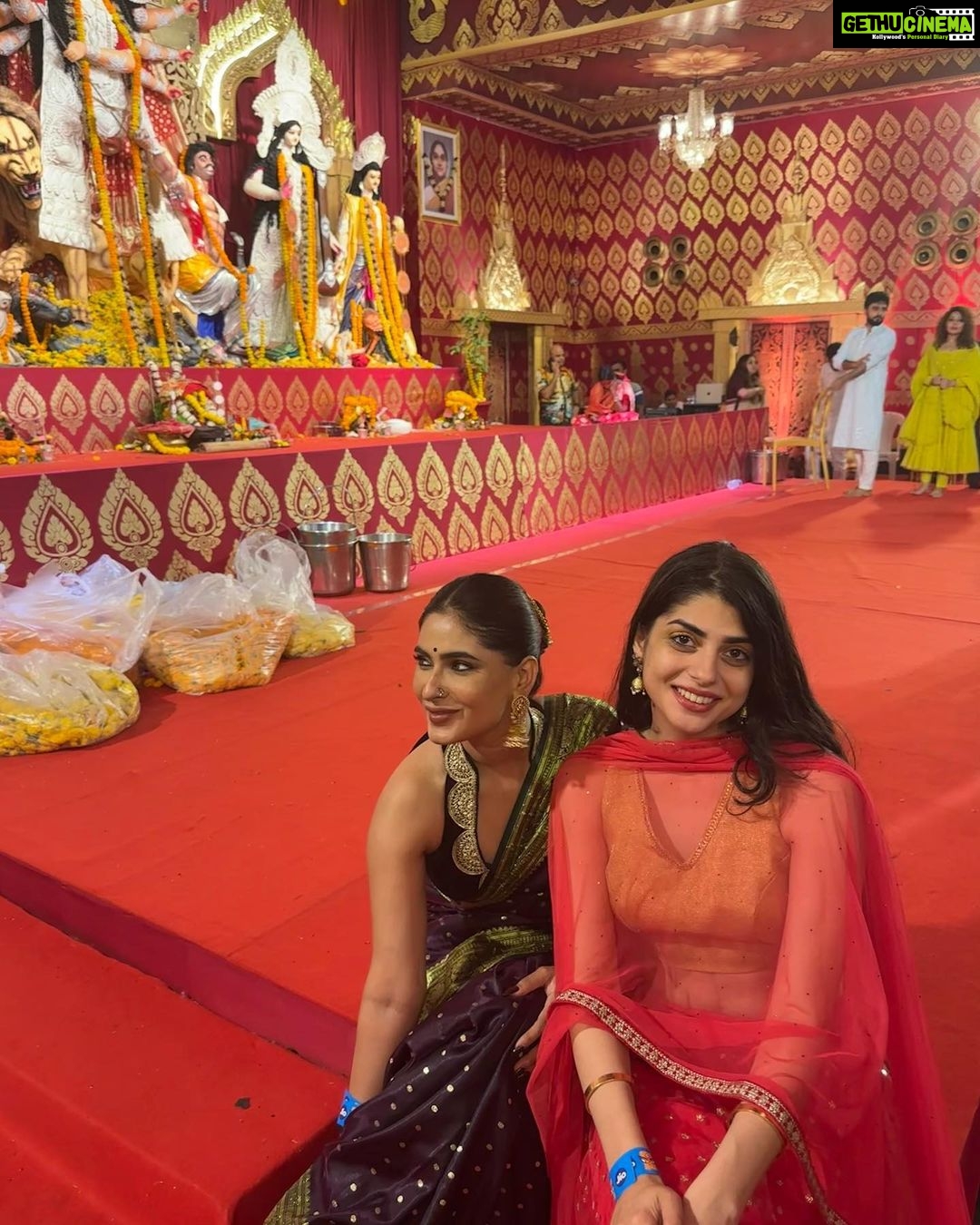 Karishma Sharma Instagram - Shubho bijoya Blissful days of pujo!!! There’s nothing better than spending the night out with your best friends on Durga puja. Last photo ps Sanchi being Prince Charming since men are 🙄🤣