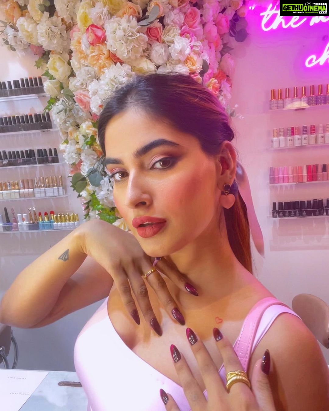 Karishma Sharma Instagram - Embarking on a creative journey! ✨👗 This is just the beginning of my design adventure, with more outfits in the pipeline. Your feedback means the world to me! 💗💗💗 Thank you @studionails_mumbai for my new cat eye 💅 😍 Outfit by me 💛 Earring @wear.ikram #fashiondesign #diyfashion #feedbackwelcome