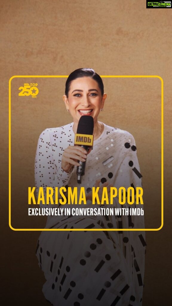 Karisma Kapoor Instagram - In this #IMDbExclusive, @therealkarismakapoor takes us down the memory lane and shares a couple of anecdotes from Andaz Apna Apna, celebrating its 29 year anniversary today 💛 Regularly updated, the #IMDbIndiaTop250 List is a collection of the most loved & highest-rated Indian titles by fans. This can be found under the India Spotlight tab on both, the IMDb app & website. 🎬: Andaz Apna Apna | Prime Video