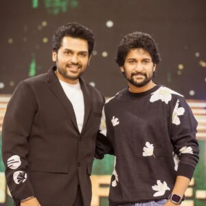Karthi Instagram - Dear @nameisnani 
As a fellow traveller I see how inclusive you are as a person, keeping it humble and kind. I cheer at your successful attempts to rise beyond stereotypes and nurture young talent.
Wish you the very best and thanks for your time last evening. Your presence made it special.