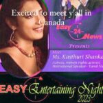 Kasthuri Shankar Instagram – Excited to meet all my brothers and sisters in Canada