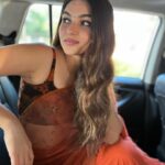 Kayadu Lohar Instagram - 🤎🤎🤎🤎 . . . . Saree by @devraagh