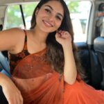 Kayadu Lohar Instagram - 🤎🤎🤎🤎 . . . . Saree by @devraagh