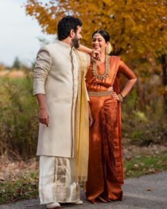 Keerthi shanthanu Instagram - This was one fun & quick shoot at #canada for @debonairdesigner 🧡 With Anbarey @rjvijayofficial 🧡 Love alllllll the pics @emphotography_1 🧡 Ur team ❤️‍🔥