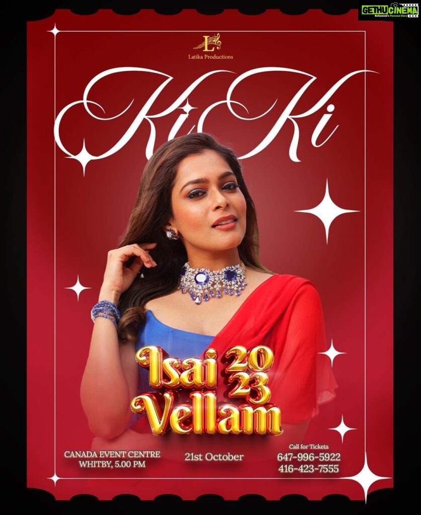 Keerthi shanthanu Instagram - 🎤 Meet Your Host: Zee Tamil Fame Kiki!🎤 Prepare to be charmed by the delightful and dynamic Zee Tamil host, Kiki. She's all set to make your musical evening truly unforgettable at the Isai Vellam 2023 concert! 🌟 Join us at the Canada Event Center in Whitby on October 21st for a night of pure magic, hosted by Kiki. Don't miss out on her engaging presence and the musical extravaganza! 🎶🎉 #Kiki #ZeeTamil #IsaiVellam2023 #DynamicHost #WhitbyConcert" Canada Event Centre