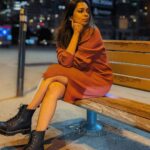 Keerthi shanthanu Instagram - Cool breeze , Blurry mind , dark night…. Happy hour it is🧡 #canadanights 📸 @chithrapriya #night #canada