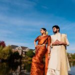 Keerthi shanthanu Instagram - Frm Colors to Canada 🍁 with anbarey @kikivijay11 ❤️ Photo: @emphotography_1 Video: @icapturestudio Outfits: @debonairdesigner