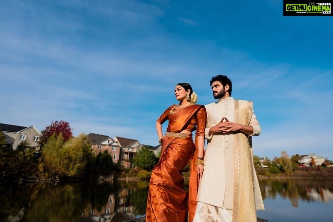 Keerthi shanthanu Instagram - Frm Colors to Canada 🍁 with anbarey @kikivijay11 ❤ Photo: @emphotography_1 Video: @icapturestudio Outfits: @debonairdesigner
