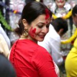 Koel Mallick Instagram - সকলকে জানাই শুভ বিজয়ার প্রীতি ও শুভেচ্ছা! বড়দের প্রণাম ও ছোটোদের অনেক ভালোবাসা ❤️🙏 #durgapuja #durgapuja2023