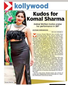 Komal Sharma Instagram - My tons of thanks to @a._john_pro John sir for all ur efforts and thank you so much Deccan chronicle @deccanchronicle_official for such beautiful article ,thank you Anupama mam for ur kind and generous words for beautiful film @shotbootthreeoffl #shotbootthree with so many international awards,pleaee friends go and shower ur love for the movie it’s running cinema theatres successfully 
#komalsharma #actresskomalsharma #animallove #spreadlovemax