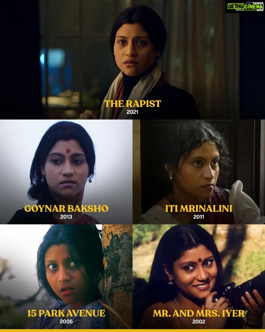 Konkona Sen Sharma Instagram - @konkona in movies directed by Aparna Sen 💛 Did you know that @konkona won the National Award for Mr. And Mrs. Iyer in 2003 🏆 🎬: The Rapist Goynar Baksho | Hoichoi Iti Mrinalini | Hoichoi 15 Park Avenue Mr. And Mrs. Iyer