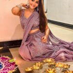 Kritika Sharma Instagram - Sparkly Diwali 🪔✨ Outfit @neerusindia Styled @nehaadhvikmahajan #diwali #diwali2023 #saree #purplesaree #celebration Mumbai, Maharashtra