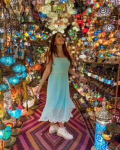 Kritika Sharma Instagram - Tourists Spots to visit in Istanbul Part - 2 
1.  Blue Mosque 
2.  Seven Hills restaurant - they let you feed the birds and you can see blue mosque and Hagia Sofia as well so do visit 
3.  Grand Bazaar - For shopping and bargaining is must ! 
4.  Topkapi Palace 
5.  Galata Tower 
6.  Suleymainiye Mosque
7.  Taksim Street 
8.  Baklava and Turkish Tea 
9.  Kumpir - potato filled with veggies and sauces a famous street food for vegetarians 
10. The famous St Sebastian cake at Galata Tower! 
 
Comment below if you have any questions ! 
Outfit Details
Blue dress @thesushclothing 
Orange dress @label.taikee 
Styled by @_vaishnavii.3011 

#turkey #istanbul #2023 
#touristsplacesinistanbul #travel #tourist