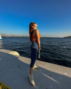 Kritika Sharma Instagram - GALATA PORT , Istanbul ❤️ 
This is on the European side of Istanbul filled with lots of hotels with the view of the sea and the Bosphorus bridge and KARAKOY - a street with colourful cafés and food !

Skirt - @a_trolley_ofclothes