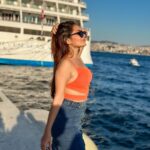 Kritika Sharma Instagram - GALATA PORT , Istanbul ❤️ This is on the European side of Istanbul filled with lots of hotels with the view of the sea and the Bosphorus bridge and KARAKOY - a street with colourful cafés and food ! Skirt - @a_trolley_ofclothes Galata port