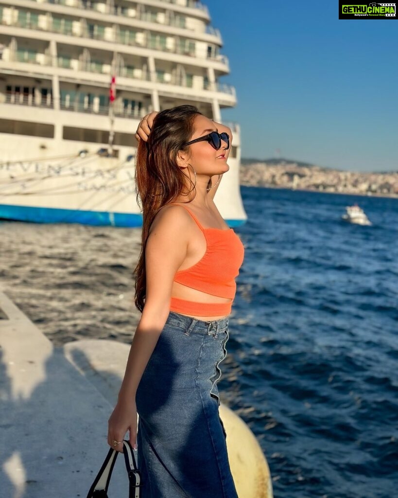 Kritika Sharma Instagram - GALATA PORT , Istanbul ❤️ This is on the European side of Istanbul filled with lots of hotels with the view of the sea and the Bosphorus bridge and KARAKOY - a street with colourful cafés and food ! Skirt - @a_trolley_ofclothes Galata port