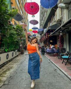 Kritika Sharma Instagram - GALATA PORT , Istanbul ❤️ 
This is on the European side of Istanbul filled with lots of hotels with the view of the sea and the Bosphorus bridge and KARAKOY - a street with colourful cafés and food !

Skirt - @a_trolley_ofclothes