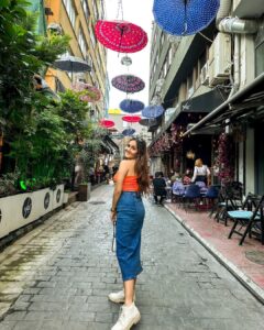 Kritika Sharma Instagram - GALATA PORT , Istanbul ❤️ 
This is on the European side of Istanbul filled with lots of hotels with the view of the sea and the Bosphorus bridge and KARAKOY - a street with colourful cafés and food !

Skirt - @a_trolley_ofclothes