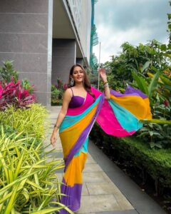 Kritika Sharma Instagram - Roop Mera Mastana! 
Outfit @deeveecouture 
Styled by @the_neerajpandey 
Outfit Pr @devampandeyofficial * @onestopsolution02 

#indian #girl #saree #model #2023