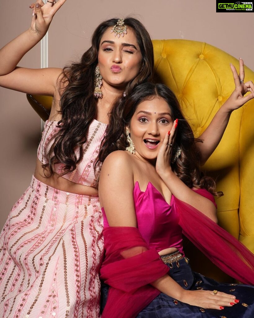 Kritika Sharma Instagram - Happy wala birthday my Princess 👸 Omg you are growing so fast my lil sister Turning into a fine lady! Yet with the attitude of my chotu irritating brat ! I love you so much I admire your hard work your positivity towards life ! I will always always have your back my baby I wish you get everything you wish for and be the Kareena Kapoor you always wanted to be but you still are I think ! You are my rock my love … the more mature one between us and the more sensible I must say ! I wish you fly high in the sky of success and I will be the wind beneath your wings Thank you for always being there for me even when I felt you weren’t but you were there My forever best friend my forever partner in crime ! I love you my princess And Ya stop biting me now you are a lady now ! I wish you all the luck on this day MY THIKHI MIRCHI! Phoolo and phaalo 🍀 let’s partyyyyyyyyyy! @tanyasharma27 💓 Mumbai, Maharashtra