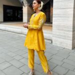Krystle D'Souza Instagram - ☀️🌙 and all things yellow 💛 . . Outfit - @trumpetvineofficial PR- @sonyashaikh Kohlapuri heels - @irasoles