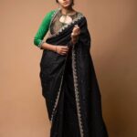 Kushee Ravi Instagram - 🖤 . . Pc : @koushikgowdaphotography Mua : @shruthiashwath_makeupartist Stylist : @stylebyshrujanaravikumar Outfit : @devimuthukumar.official
