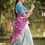 Kushee Ravi Instagram - Yellarigu Makara Sankrantiya Shubhashayagalu 🌹🌺🌹. . . makeover- @makeupandhairby_shashi photography- @veeru.photography designer- @suravi114designerstudio studio- @arnavamaze conceptual studio- @setashot jewellery- @bangalorebridaljewelry