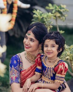 Kushee Ravi Instagram - The most adorable mom and daughter duo ❤️ @iamkusheeraviofficial 🤗

Customised outfit for mother and daughter ❤️

📍Nagarbhavi , Bangalore 

@anthariya_fashionacademy #ballgownbangalore#bangaloregowns
anthariyadesignerstudio #nidhigowda#southindianlangadavni#southindiantradition#langadavni#halfsaree#traditionalhalfsaree #ballgowns#receptiongownsbangalore#bangaloreballgowns#bangaloregowns#gownskarnataka#prettygowns @wedmegood @wedmegoodsouth @bridesofbangalore_ @bridesofsouthindia_ @bridesofkarnatakaa @bridesessentials @bridesoftelugu @blousetrends @blouse_designs_ideas @blouse_designs.on_trend