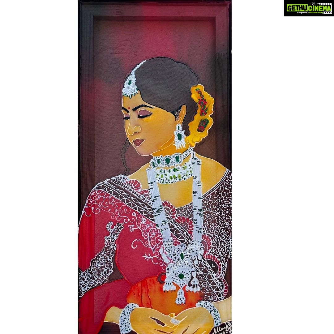 Kushee Ravi Instagram - "Kushee Ravi "❤️ I dedicate this painting to my talented actress and good person @iamkusheeraviofficial #silkfabricpainting#artistla#art#artistoninstagram#india#california#losangeles Los Angeles, California