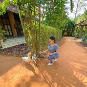 Kyra Dutt Instagram - I always find my happy spot!☀️ Good Morning from the countryside of Calcutta! Just my shabby pyjama version of the Zamidari Bengal life! #DoubleQuack!!