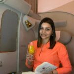 Kyra Dutt Instagram – Been a while Em! @emirates ✈️🧡 Emirates First Class