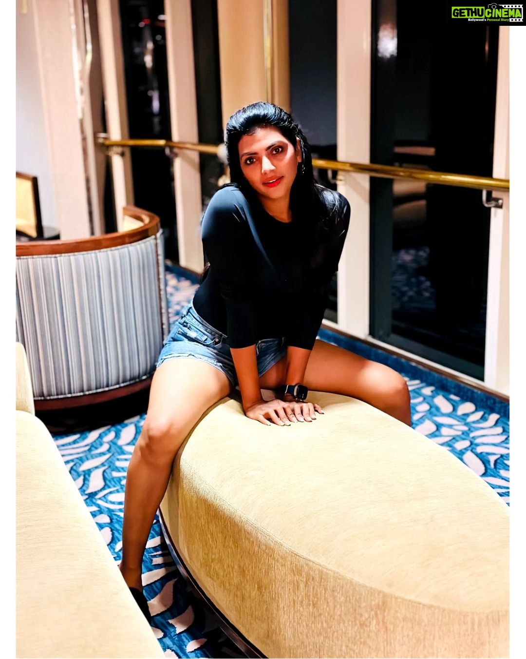Lahari Shari Instagram - Sundays at sea, where every wave carries a new adventure. πββοΈ Photographer : @troyphotographyofficial #goodmorning #HappySunday #happymood #happysoul #PositiveThoughts #lifeisajourney #lifeisbeautiful #lovelylife Cruise