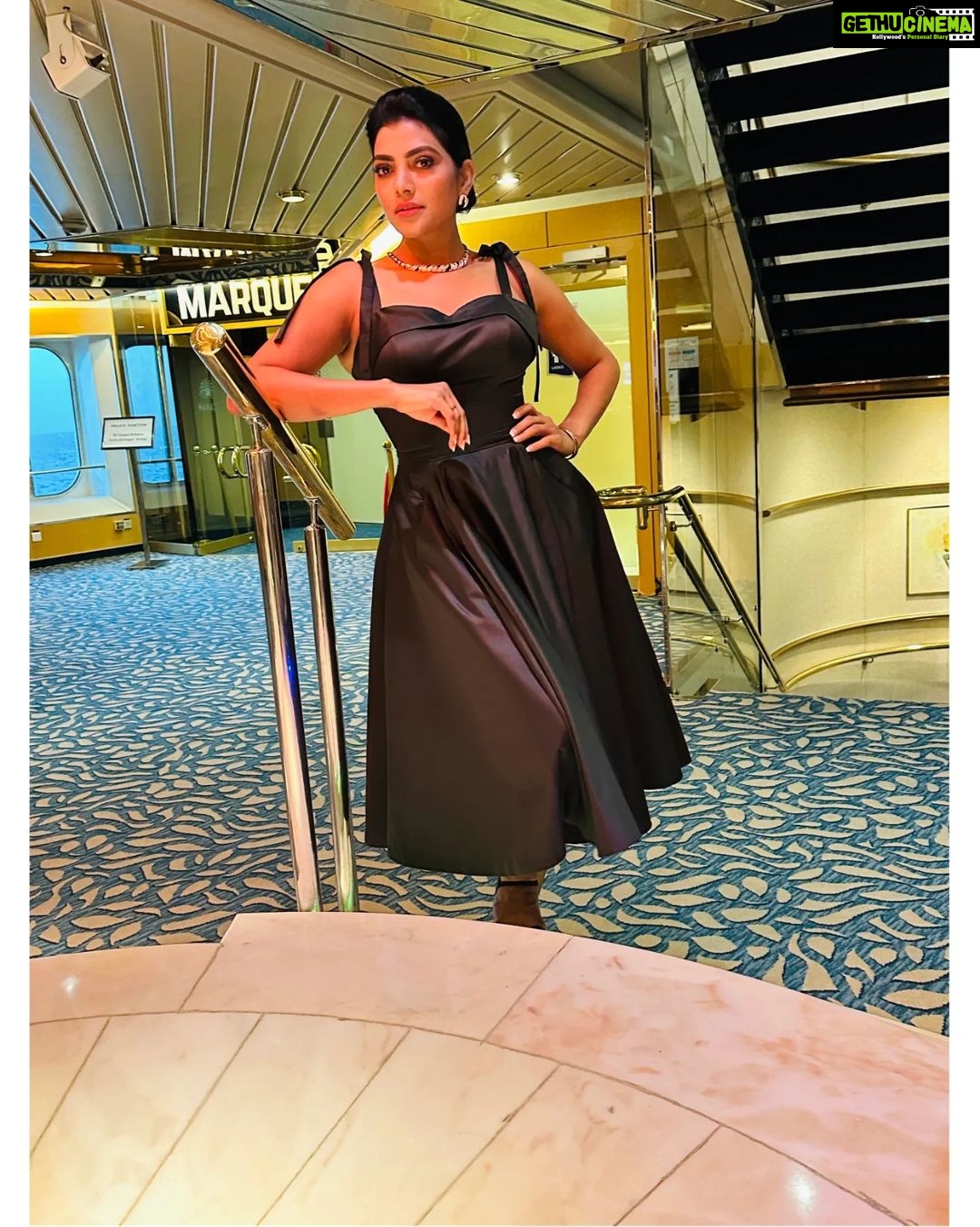 Lahari Shari Instagram - Feeling Awesome in the lobby of this cruise ship! π³οΈβ¨ Living my best life, surrounded by luxury and good vibes. πππ€ Designer and Stylist : @adamohyd Photographer : @troyphotographyofficial #CruiseLife #HappyVibes #LivingLarge #SeasTheDay #LuxuryTravel #Happy #LifeIsBeautiful #lovelylife