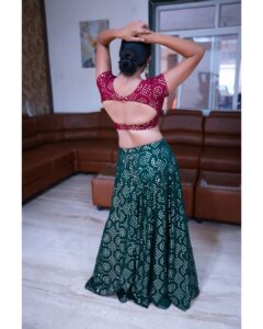 Lahari Shari Instagram - Radiating vibes and dancing my way into Navratri 2023! 🎉 Wishing you all a joyous and colourful Navratri 2023! 🧡 Let the celebrations begin with dandiya moves that'll make your heart race and your feet groove! 💃 Get ready to lose yourself in the infectious energy of Navratri, where every step is a beat and every twirl is pure bliss! It's time to spin, swirl, and sway like there's no tomorrow! 🔥 May this Navratri bring you loads of happiness, love, and blessings. 🙏💖✨

Designer : @nysapriyankagarg
Photographer : @troyphotographyofficial
Stylist : @adamostylestudio
 
#NavratriBeginnings #Navratri2023 #navratri #navratrispecial #chaitranavratri #durga #navratrifestival #maa #durgapuja #happynavratri #maadurga #goddess #jaimatadi #DandiyaDance #FestiveVibes #TraditionalChic #LehengaLove  #ColorfulCelebrations #InfectiousEnergy #BlissfulBeats #SpinningAndSwaying #BlessingsAndLove #JoyousMoments #actress #teleuguactress #telugucinema #telugumovies #filmcity #hyderabad #tollywood