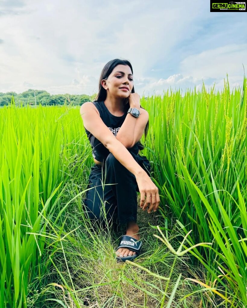 Lahari Shari Instagram - Lost in the embrace of nature's greenery 🌿🌾 #HappySunday #happymood #PositivityOverload #LoveMyLife #livenature #NatureTherapy #FarmLife #SereneMoments #actress #actresslife #teluguactress #TollywoodVibes #telugucinema Hyderabad