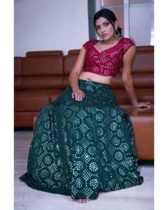 Lahari Shari Instagram - Radiating vibes and dancing my way into Navratri 2023! 🎉 Wishing you all a joyous and colourful Navratri 2023! 🧡 Let the celebrations begin with dandiya moves that'll make your heart race and your feet groove! 💃 Get ready to lose yourself in the infectious energy of Navratri, where every step is a beat and every twirl is pure bliss! It's time to spin, swirl, and sway like there's no tomorrow! 🔥 May this Navratri bring you loads of happiness, love, and blessings. 🙏💖✨

Designer : @nysapriyankagarg
Photographer : @troyphotographyofficial
Stylist : @adamostylestudio
 
#NavratriBeginnings #Navratri2023 #navratri #navratrispecial #chaitranavratri #durga #navratrifestival #maa #durgapuja #happynavratri #maadurga #goddess #jaimatadi #DandiyaDance #FestiveVibes #TraditionalChic #LehengaLove  #ColorfulCelebrations #InfectiousEnergy #BlissfulBeats #SpinningAndSwaying #BlessingsAndLove #JoyousMoments #actress #teleuguactress #telugucinema #telugumovies #filmcity #hyderabad #tollywood