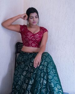 Lahari Shari Instagram - Radiating vibes and dancing my way into Navratri 2023! 🎉 Wishing you all a joyous and colourful Navratri 2023! 🧡 Let the celebrations begin with dandiya moves that'll make your heart race and your feet groove! 💃 Get ready to lose yourself in the infectious energy of Navratri, where every step is a beat and every twirl is pure bliss! It's time to spin, swirl, and sway like there's no tomorrow! 🔥 May this Navratri bring you loads of happiness, love, and blessings. 🙏💖✨

Designer : @nysapriyankagarg
Photographer : @troyphotographyofficial
Stylist : @adamostylestudio
 
#NavratriBeginnings #Navratri2023 #navratri #navratrispecial #chaitranavratri #durga #navratrifestival #maa #durgapuja #happynavratri #maadurga #goddess #jaimatadi #DandiyaDance #FestiveVibes #TraditionalChic #LehengaLove  #ColorfulCelebrations #InfectiousEnergy #BlissfulBeats #SpinningAndSwaying #BlessingsAndLove #JoyousMoments #actress #teleuguactress #telugucinema #telugumovies #filmcity #hyderabad #tollywood
