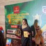 Lakshmi Nakshathra Instagram - Thank You @keralavisionnews24x7 for the Best Anchor Award 🤗 #lakshminakshathra