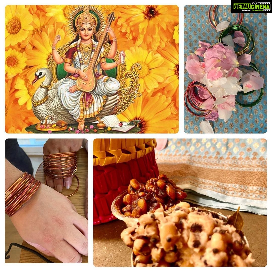 Lakshmy Ramakrishnan Instagram - May the Divine Mother bless all of us with Good health, Wisdom and Prosperity 🙏 The hand you see here is of the lady who helps us with the chores in the US, in my daughter’s home . She is from Mexico , and was vv excited to wear the glass bangles we gave her for Navarathri 😍 This was in 2021 , 2022 was not v kind. But, 2023 was better and hope all will be well soon🙏 Never give up , we are empowered from within by our FAITH and CULTURAL TREASURES 🙏