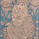 Lisa Ray Instagram - Tagar Chitrakar, a Pattachitra artist from Medinipur, Bengal, carries forward her family’s Patua art tradition. In the present day, Patua artists no longer create lengthy scrolls, and have instead opted for customization in terms of size and colour, while still preserving the integral accompanying songs. Tagar’s work encompasses diverse narratives, spanning mythology, village life, global events, and pressing issues related to the environment and politics. Her distinctive technique involves using paper backed with old saris, pioneering a contemporary approach with neutral-coloured paintings. Her artwork ‘Goddess Kamolokamini’ which translates to ‘voluptuous Lotus,’ is the name employed here for Durga. This folk artwork depicts the Goddess with her infant son Ganesh in her lap and two adult Ganesh figures on either side. Lotus flowers scattered throughout add a sense of purity to the joyful atmosphere of the painting. The artist's works are part of the exhibition ‘In Search of the Devi’ curated by Srimoyi Bhattacharya (@sreepeepul). To learn more about traditional styles of painting, visit @theupsidespace and add these mesmerizing works of art to your collection.