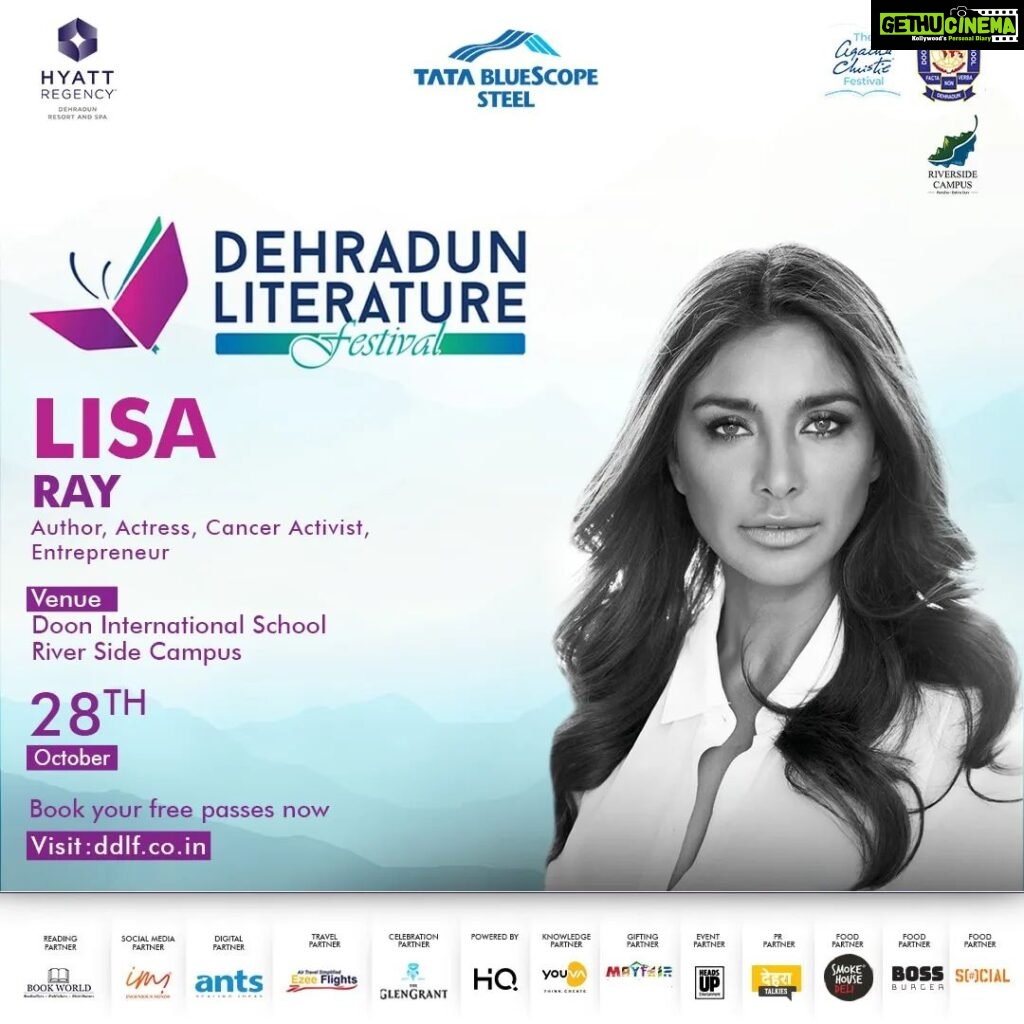Lisa Ray Instagram - A stellar cast of luminaries from diverse domains of literature is coming together on 28th October at Doon International School to grace the inaugural evening at DDLF 2023! Join us to witness conversations with, Ms.Lisa Ray, acclaimed author and Actress; The countdown has begun - get your free passes to the festival and reserve your spot. Link in bio Dehra Dun, India